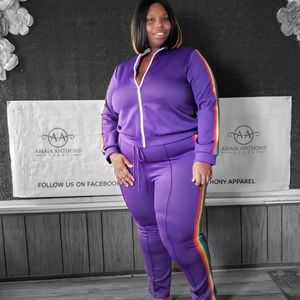2 pc Rainbow striped Sweatsuit